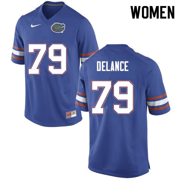 Women's NCAA Florida Gators Jean DeLance #79 Stitched Authentic Nike Blue College Football Jersey EON2665CA